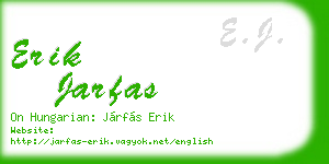 erik jarfas business card