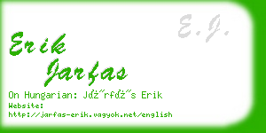 erik jarfas business card